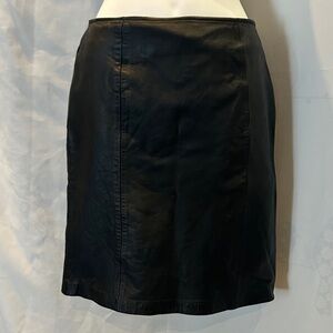 Genuine Black Leather Pencil Skirt Minimalist